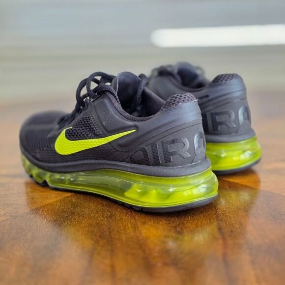 Nike Air Max 2013 Black Anthracite Cyber Green Volt 555426-004 Women's 7 New LE - Picture 6 of 15